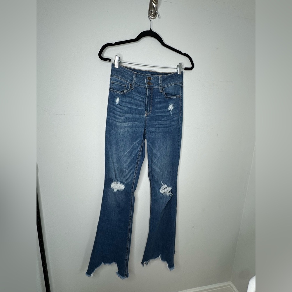 Rewash Blue Distressed Flare Jeans